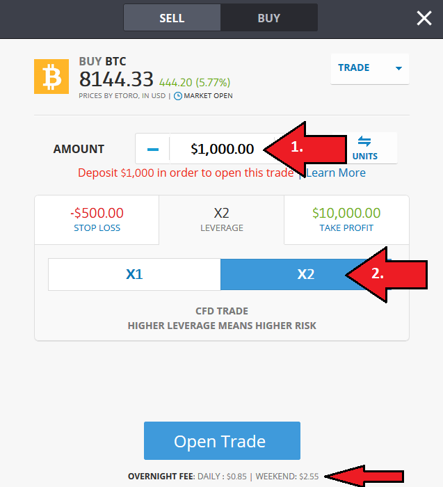 buy Bitcoin on eToro