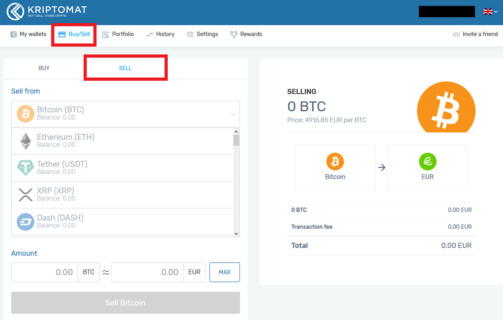 kriptomat sell crypto