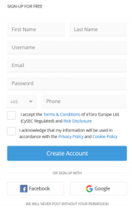 Register on eToro