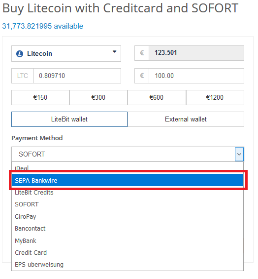 Payment Methods on Litebit