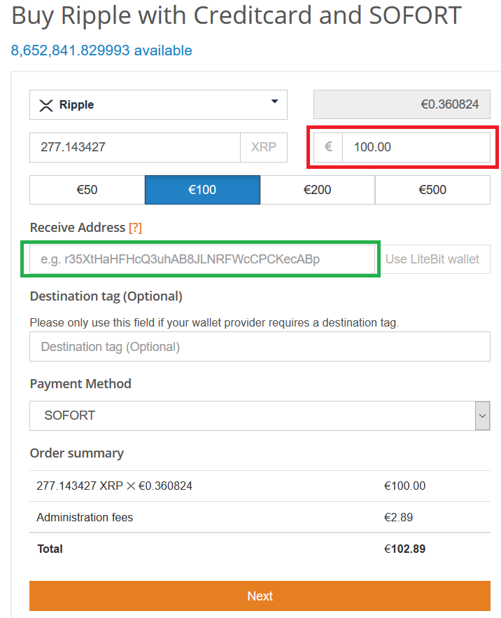  comprar Ripple en litebit