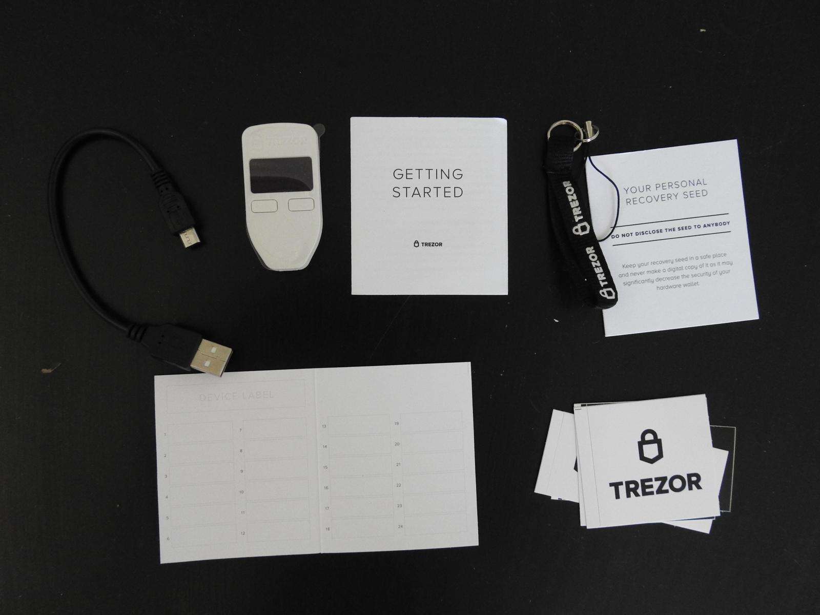 Trezor One Scope of Delivery