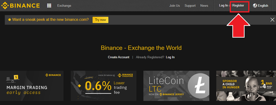 Binance register