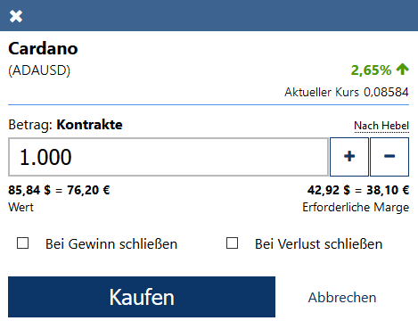 Cardano CFD kaufen