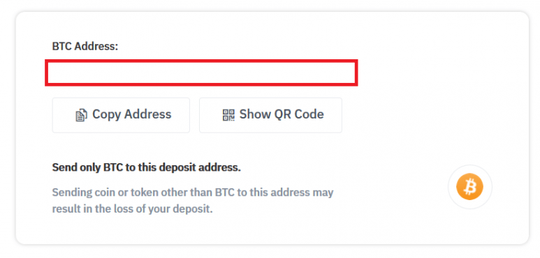 Bitcoin Receive Adress on Binance 