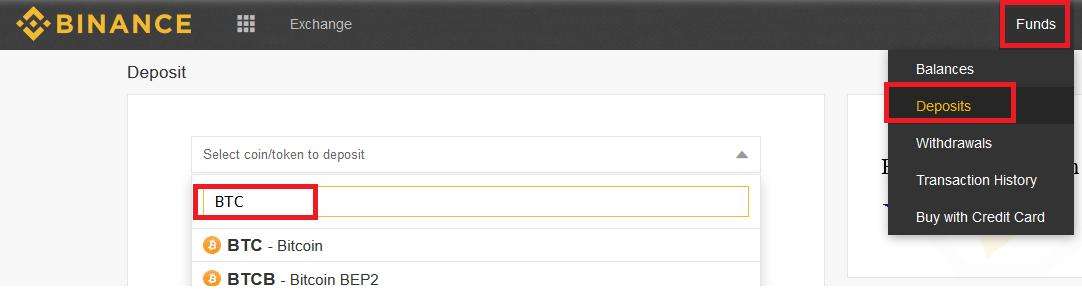 Deposit BTC on Binance to buy ZCash