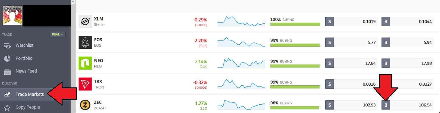 Buy ZCash on eToro Step 2