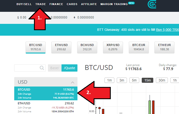 CEX BTC ETH trades